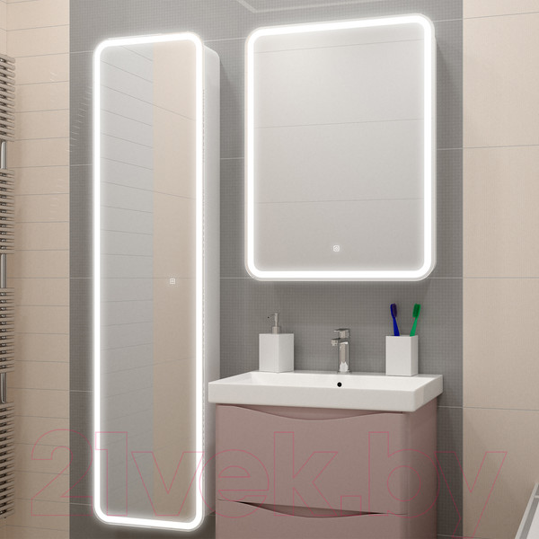 Изображение товара Шкаф-пенал для ванной Континент Lorenzo Led 40х160