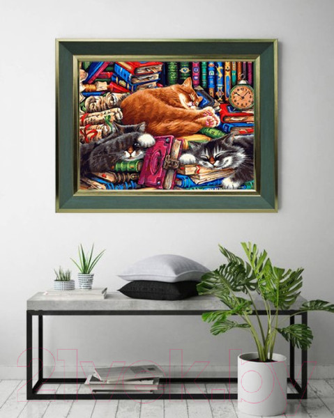 Изображение товара Картина по номерам БЕЛОСНЕЖКА Библиотека кошек / 275-AB