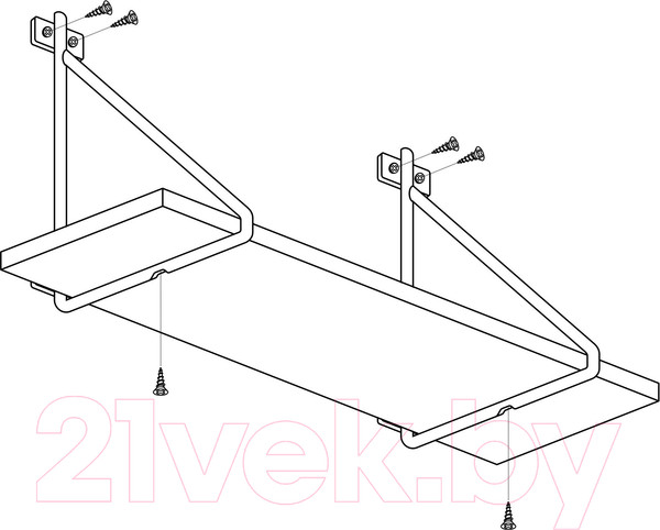 Изображение товара Полка Stoly By Фантом / П-1.1Ф (черный/черный держатель)