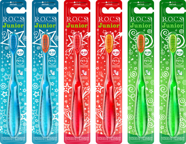 Изображение товара Зубная щетка R.O.C.S. Junior для детей от 6 до 12 лет