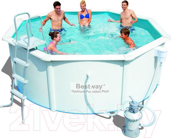 Изображение товара Каркасный бассейн Bestway Hydrium 56574 (360x120, с песочным фильтр-насосом)
