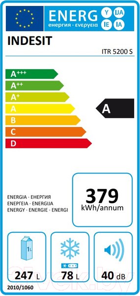Изображение товара Холодильник с морозильником Indesit ITR 5200 S