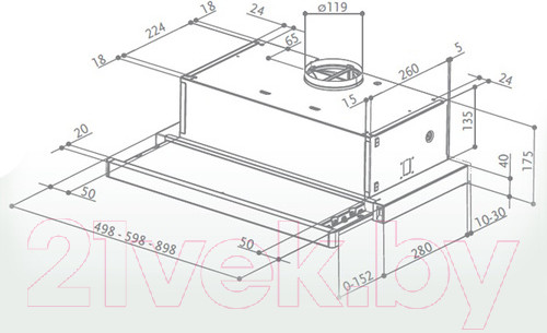 Изображение товара Вытяжка телескопическая Faber Flox Glass BK A50 (315.0567.355)