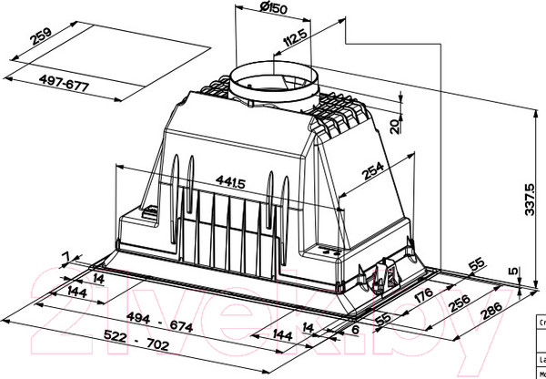 Изображение товара Вытяжка скрытая Faber Inka Plus HC X A52  (305.0602.047)