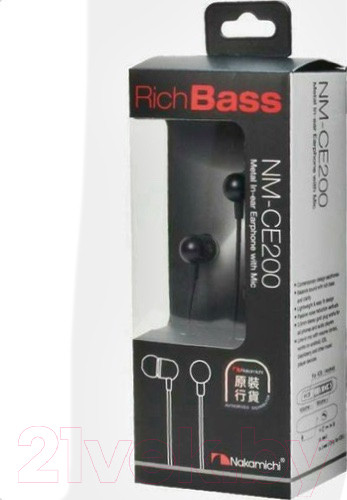 Изображение товара Наушники-гарнитура Nakamichi NM-CE200(BK)