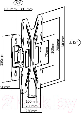 Изображение товара Кронштейн для телевизора Ultramounts UM 863 (черный)