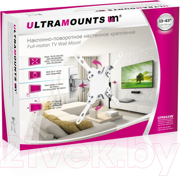 Изображение товара Кронштейн для телевизора Ultramounts UM 864W