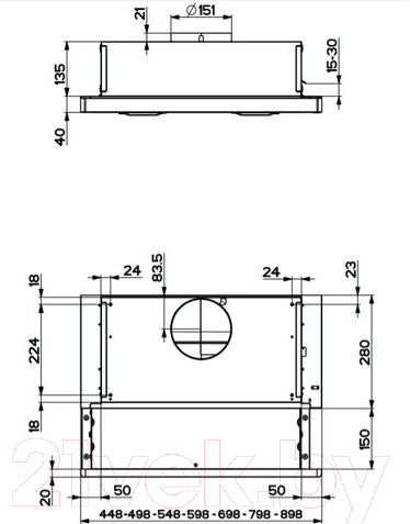 Изображение товара Вытяжка телескопическая Faber Flox IX A45 (315.0567.350)