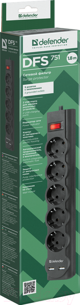 Изображение товара Сетевой фильтр Defender DFS-751 / 99751