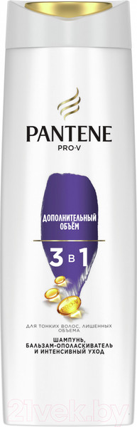 Изображение товара Шампунь для волос PANTENE Дополнительный объем 3 в 1 шампунь+бальзам+уход (360мл)