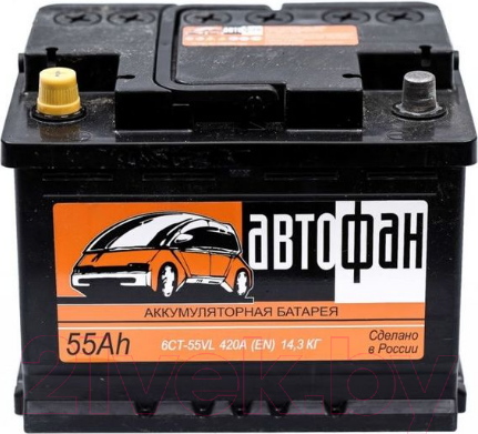 Изображение товара Автомобильный аккумулятор Автофан 6СТ-55 (55 А/ч)