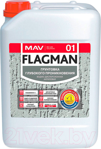 Изображение товара Грунтовка MAV Flagman ВД-АК-01 (1л, бесцветный)
