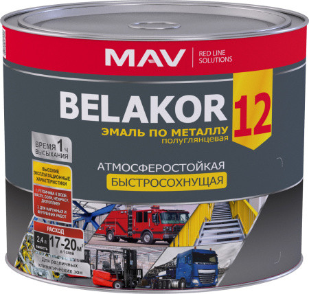 Изображение товара Эмаль MAV Belakor-12 Ral 7012 (2кг, мокрый асфальт)