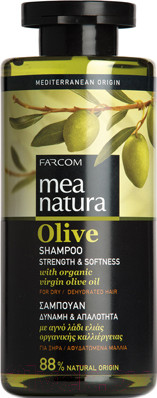 Изображение товара Шампунь для волос Farcom Mea Natura Olive с оливковым маслом для сухих и обезвожен. волос (300мл)