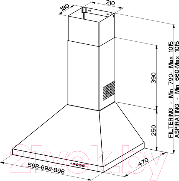Изображение товара Вытяжка купольная Faber Strip Smart PB BK A60 (320.0536.583)