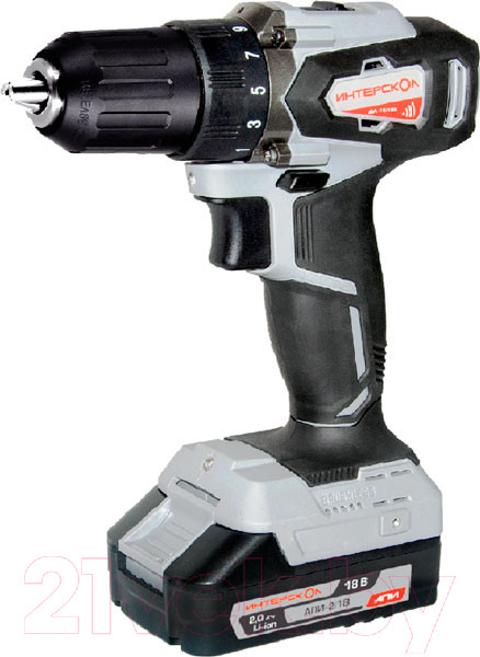 Изображение товара Аккумуляторная дрель-шуруповерт Интерскол ДА-13/18ВК (575.1.2.70)