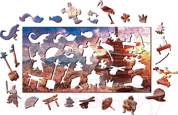 Изображение товара Пазл Нескучные игры Фудзияма. Япония Фигурный деревянный пазл / 8275