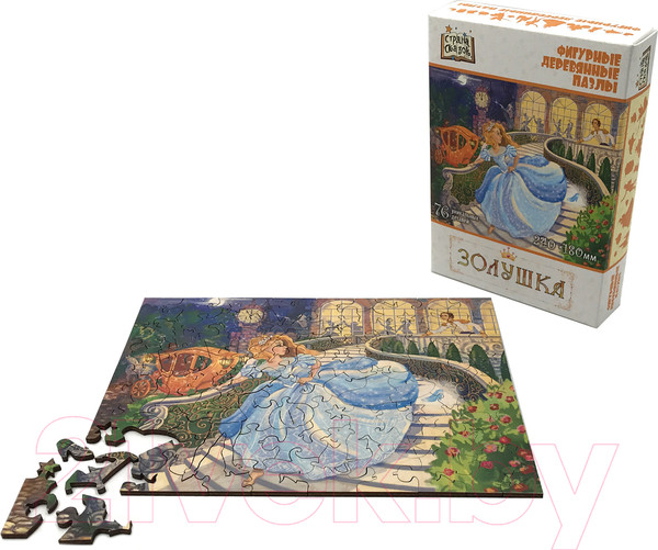 Изображение товара Пазл Нескучные игры Золушка Фигурный деревянный пазл / 8299