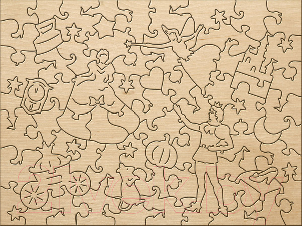 Изображение товара Пазл Нескучные игры Золушка Фигурный деревянный пазл / 8299