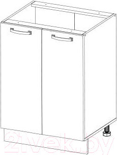 Изображение товара Шкаф-стол кухонный Anrex Alesia 2D/60-F1 (серый/сосна винтаж)