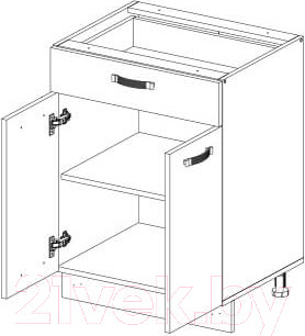 Изображение товара Шкаф-стол кухонный Anrex Alesia 2D1S/80-F1 (серый/сосна винтаж)