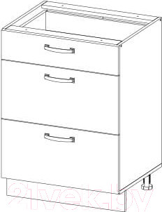 Изображение товара Шкаф-стол кухонный Anrex Alesia 3S/80-F1 (серый/сосна винтаж)