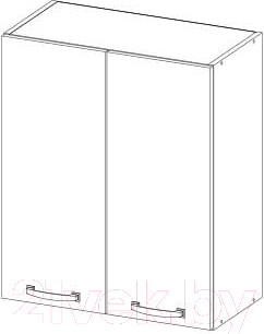 Изображение товара Шкаф навесной для кухни Anrex Alesia 2D/80-F1 (серый/дуб анкона)