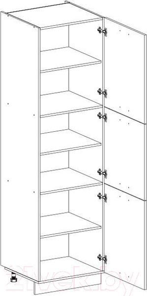 Изображение товара Шкаф-пенал кухонный Anrex Alesia 3D/60-F1 (серый/дуб анкона)