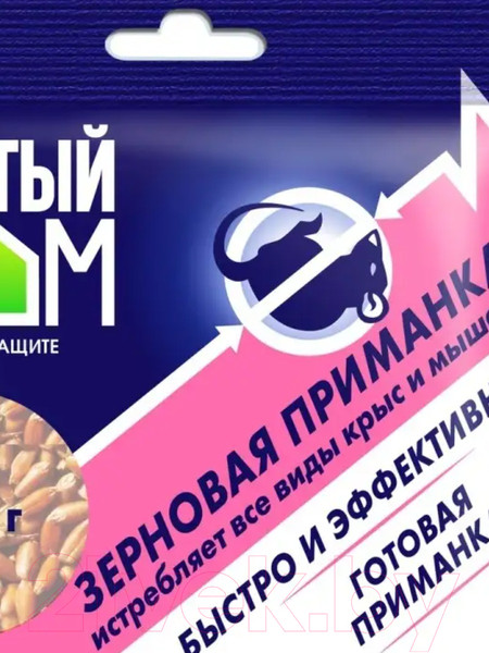 Изображение товара Средство для борьбы с вредителями Чистый дом Зерновая приманка от крыс и мышей (100гр)