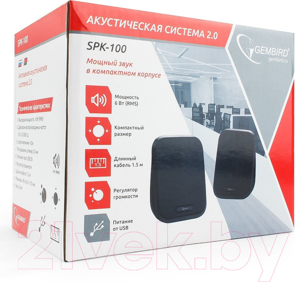 Изображение товара Мультимедиа акустика Gembird SPK-100 (черный)