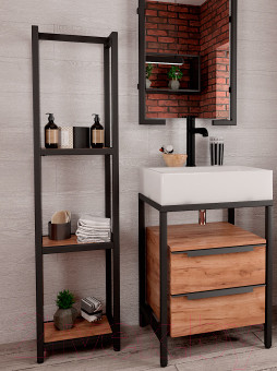 Изображение товара Стеллаж Millwood Венеция 40x30x159.5 (дуб белый Craft/металл белый)