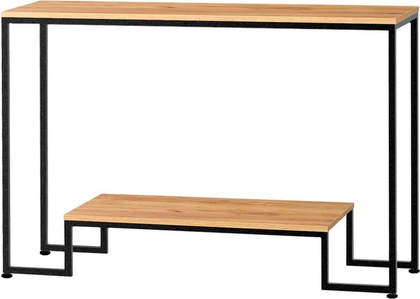 Изображение товара Консольный столик Millwood Пекин 4 Лофт Л 120x35x80 (дуб золотой Craft/металл черный)