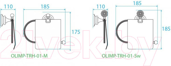 Изображение товара Держатель для туалетной бумаги Cezares OLIMP-TRH-02-M