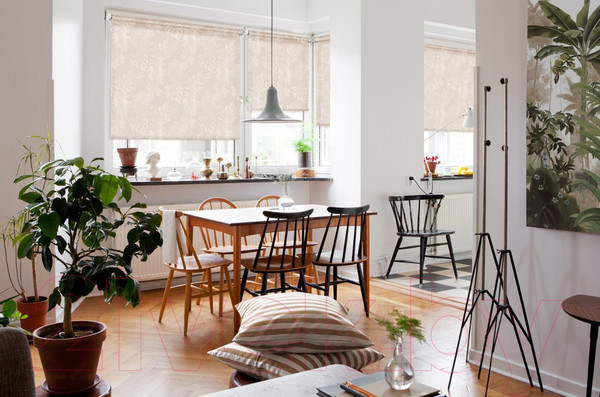 Изображение товара Рулонная штора Эскар Джунгли 83x160 / 726140831601 (светло-бежевый)