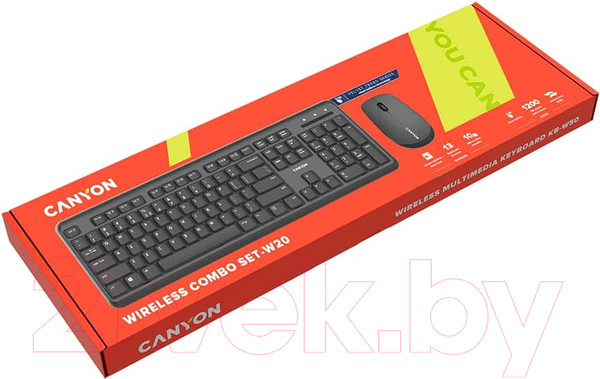 Изображение товара Комплект клавиатура и мышь Canyon SET-W20 / CNS-HSETW02-RU