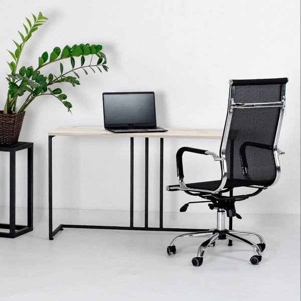 Изображение товара Консольный столик Millwood Лиссабон 1 Лофт Л 120x40x70.2 (дуб белый Craft/металл черный)