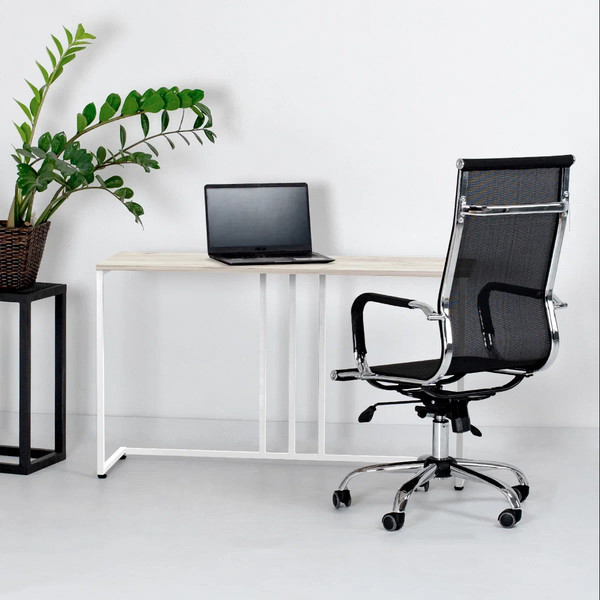 Изображение товара Консольный столик Millwood Лиссабон 1 Лофт Л 120x40x70.2 (дуб белый Craft/металл белый)