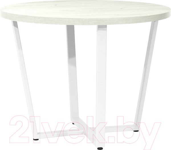 Изображение товара Обеденный стол Millwood Лофт Орлеан Л D100x75 (дуб белый Craft/металл белый)