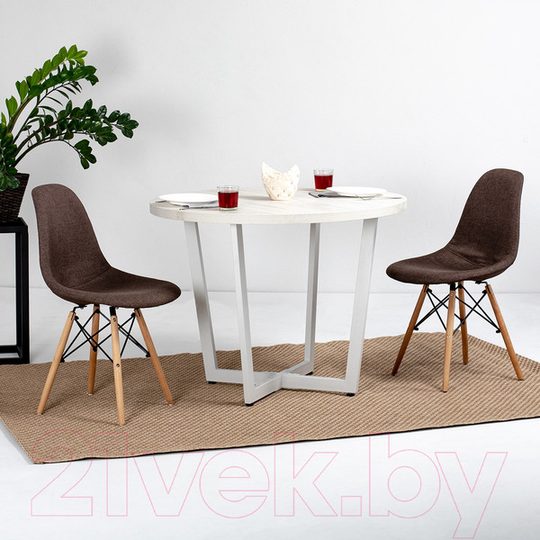 Изображение товара Обеденный стол Millwood Лофт Орлеан Л D110x75 (дуб белый Craft/металл белый)