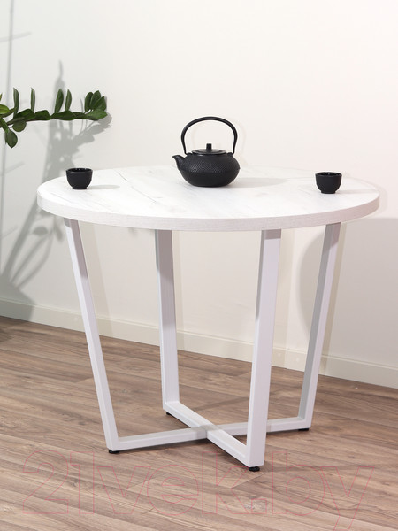 Изображение товара Обеденный стол Millwood Лофт Орлеан Л D110x75 (дуб белый Craft/металл белый)