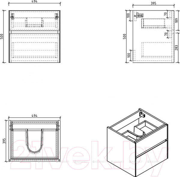 Изображение товара Тумба под умывальник BelBagno Pietra MINI-500AS-2C-SO-SCM