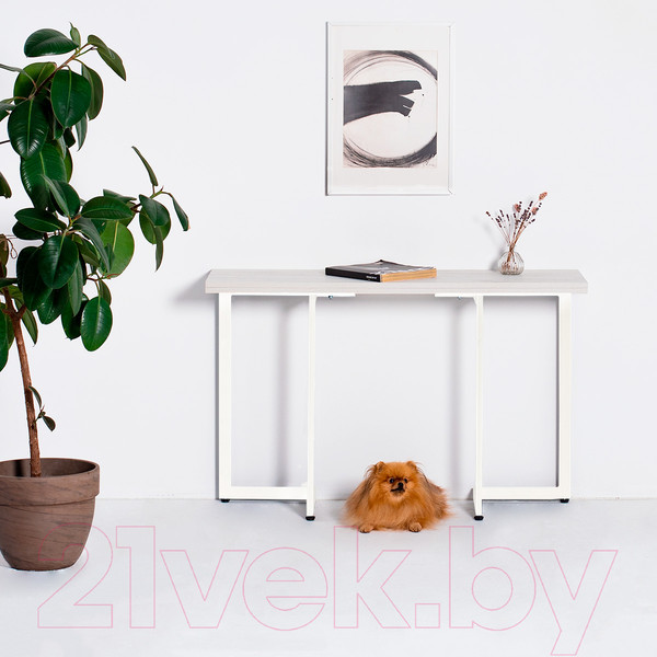 Изображение товара Обеденный стол Millwood Арлен 3 147x38-76x76 (дуб белый Craft/металл белый)