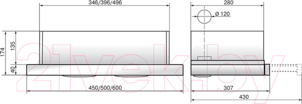 Изображение товара Вытяжка телескопическая Elikor Интегра Glass 60П-400-В2Л (белый/белое стекло)