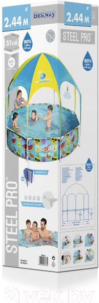 Изображение товара Каркасный бассейн Bestway Steel Pro Splash-in-Shade 56432 (244x51)