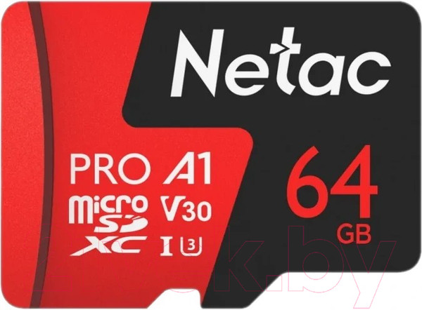 Изображение товара Карта памяти Netac MicroSD Card P500 Extreme Pro 64GB (NT02P500PRO-064G-R) (с адаптером)