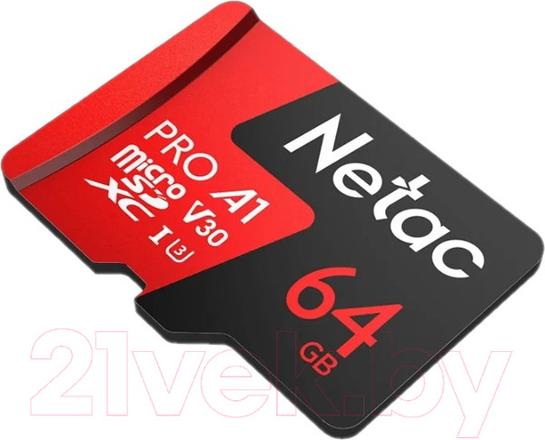 Изображение товара Карта памяти Netac MicroSD Card P500 Extreme Pro 64GB (NT02P500PRO-064G-R) (с адаптером)