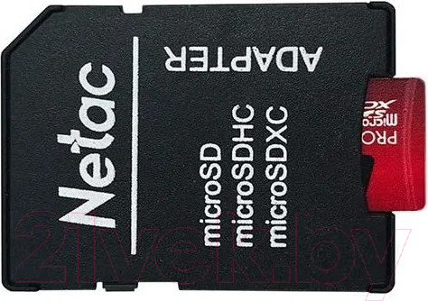 Изображение товара Карта памяти Netac MicroSD Card P500 Extreme Pro 128GB (NT02P500PRO-128G-R) (с адаптером)