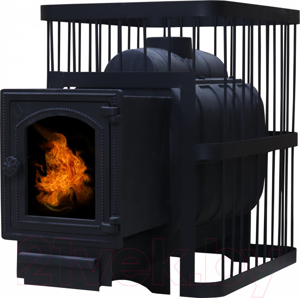 Изображение товара Печь-каменка КомфортПром Чугун со стеклом 10013004 (84кг)
