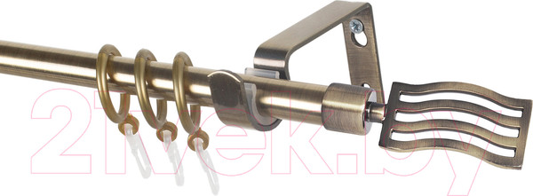 Изображение товара Карниз для штор Lm Decor Лайт Антонио 1р гладкий 16мм (антик, 1.6м)