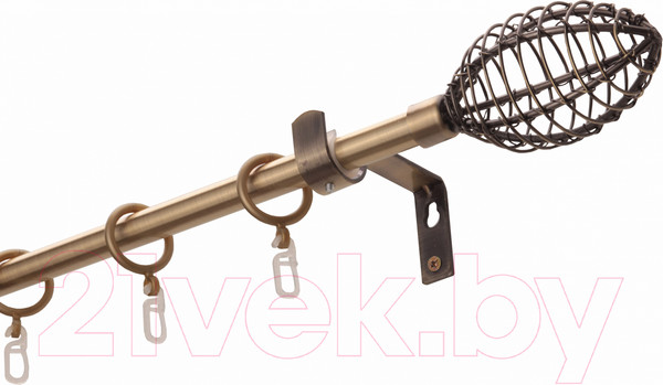 Изображение товара Карниз для штор Lm Decor Лайт Гранд Марио 1р гладкий 16мм (антик, 2.4м)